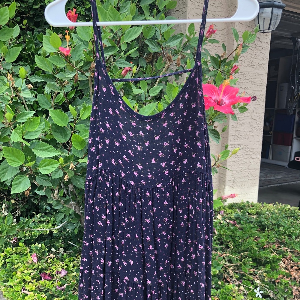 Hanger 221 Navy Floral Spaghetti Strap Sundress